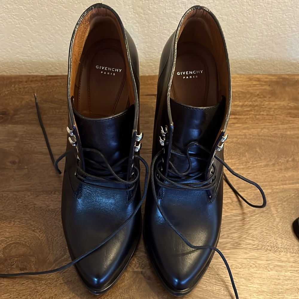 Authentic Givenchy Black Leather Laced Booties - image 1